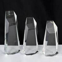 Trophées en cristal personnalisés avec gravure laser 3D, trophées hexagonaux en cristal vierges