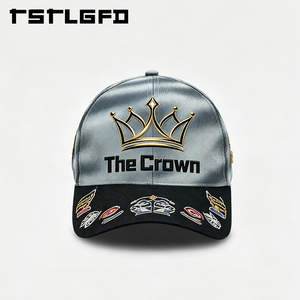 Casquette de baseball en jean à 6 panneaux avec logo personnalisé et image vintage, patch tissé brodé, style course, structurée et respirante, vente en gros - Product Image 1