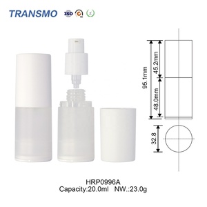 Flacon pompe pour lotion, logo personnalisé, flacon pompe sans air pour lotion, 20 ml, flacon pompe sans air rond en plastique - Product Image 2