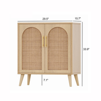 Nordique moderne arc rotin console salon salle à manger rotin armoire en bois buffet buffet style japonais