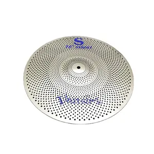 Vansir Silver Color Low volume Silent Cymbal Set A 14" Hihat+16"Crash+18"Crash for Drum Cymbal Set Practice