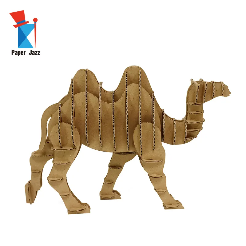 Factory price customized designs corrugated 3d puzzle camel model for kids or Adults