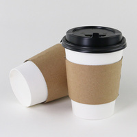 Manchons de gobelets en papier à paroi simple personnalisés, résistants à la chaleur, jetables, pour café, avec impression de logo