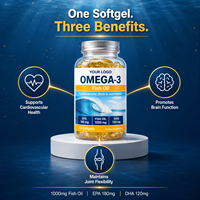Gélules d'huile de poisson Oméga 3 1000mg EPA DHA Santé cardiaque, cérébrale et articulaire Complément alimentaire OEM ODM