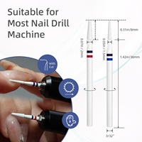 HYTOOS Embouts de ponceuse à ongles coniques en céramique composite blanche 1,5/2 mm, haute dureté, professionnels, pour le nettoyage des cuticules et l'élimination du gel