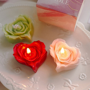 Low Temperature 48 °Soy Wax Red Pink Rose Heart Candle - Product Image 5