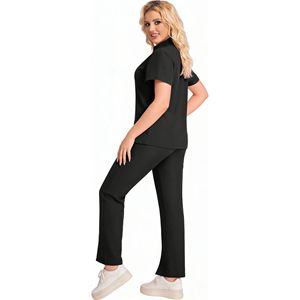Daoyi Women Scrub Set Polyester Knitted Quick Dry Medical Uniforms - Product Image 1