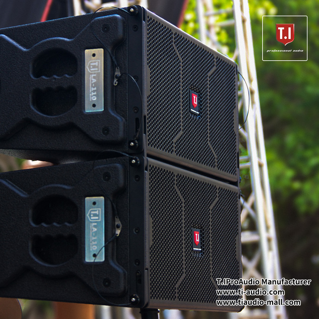 LA-110 2-Way Indoor/Outdoor Sound System Line Array Audio Equipment with Built-In Power Amplifier and Speaker