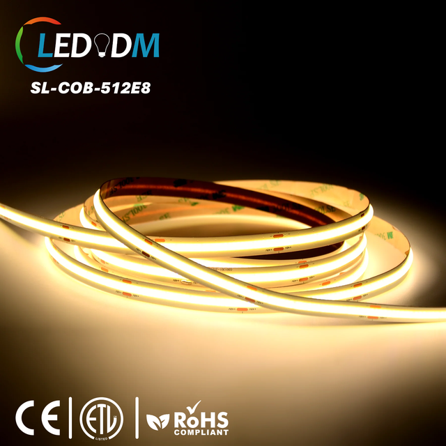 Customizable IP68 Waterproof COB LED Strip Light 12V 24V Dimmable 3000K 4000K 6000K Cuttable CE RoHS ETL CRI 90