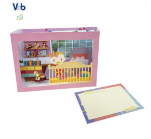 กล่องการ์ดขอบคุณแบบพับได้ 3 มิติ ดีไซน์มืออาชีพ ผลิตจากกระดาษแข็งเคลือบผิวแบบไม่เคลือบสี เป็นมิตรกับสิ่งแวดล้อม ทำด้วยมือ เหมาะสำหรับห้องเด็ก - Product Image 2