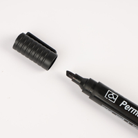 Marqueurs permanents étanches noirs étanches pour stylos marqueurs d'écriture de tableau blanc de Style sec de bureau d'école avec pointe de brosse oblique