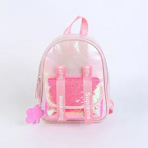 Fashion Kids Rugzak Sequin Vrouwen Roze Hologram Schooltas Zachte Glitter Pu School Rugzakken Voor Meisjes