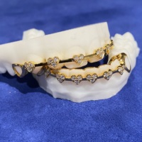 Bijoux Hiphop Argent 925 10K 14K 18K Or 8 Top 8 Bas Bretelles Coeur Personnalisées Grillz Avec Vvs Moissanite