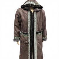 CCY Thobe d'hiver personnalisé pour hommes arabes, style Eid, avec capuche, en fausse fourrure, daim et suède, type Bisht Koweïtien, de luxe, avec poche Farwa