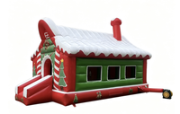 Château gonflable commercial sur le thème de la cabane de Noël pour fêtes de fin d'année