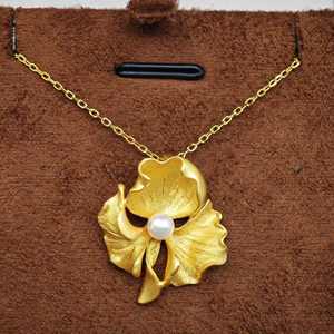 Collier pendentif minimaliste en argent 925 plaqué or UM Jewelry avec perle d'eau douce naturelle pour unisexe, à porter au quotidien, pour mariage ou fête - Product Image 6