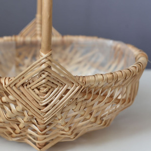 Rattan <b>Basket</b> Woven Bowl Shape With Handles Small <b>Large</b> Size <b>For</b> <b>Storage</b> Neatening Flower Arrangement Floral Packaging - Product Image 1