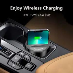 Station de charge sans fil multifonctionnelle 3-en-1 pour voiture, adaptateur de tasse sans fil 15W pour casque <span class=keywords><strong>Apple</strong></span> AirPods – Vente en gros - Product Image 6