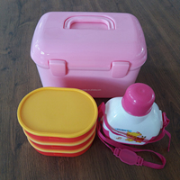 Conteneur d'emballage de boîte à lunch vintage imprimé personnalisé portable avec poignée