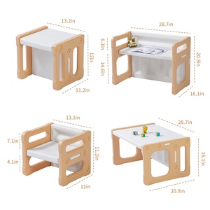 <span class=keywords><strong>Table</strong></span> pour tout-petits SINKIPA moderne Montessori en plastique avec 2 chaises, ensemble écologique, sécurité, hauteur réglable, multifonctionnel, durable - Product Image 3