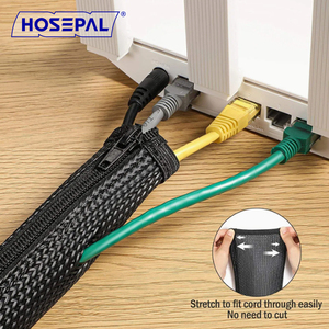 Escudo de manga de envoltura trenzada con cremallera de HosePal para la gestión de cables de <span class=keywords><strong>maquinaria</strong></span> <span class=keywords><strong>ferroviaria</strong></span> automotriz - Product Image 4