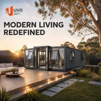 Maison conteneur extensible UVO 30FT : Villa de villégiature préfabriquée certifiée |   Parc de villégiature et de retraite écologique de luxe pour l'Australie