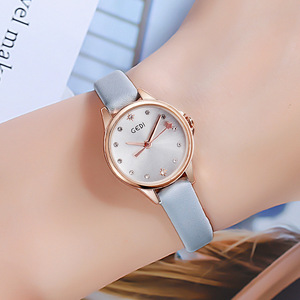 Reloj de Cuarzo Elegante para Mujer, Correa de Cuero Negra, Pantalla Analógica, Esfera Redonda de 30 mm, Caja de Oro Rosa, Estilo Moderno - Product Image 6