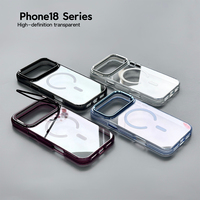 JOYPORODO B390 Coque transparente antichoc avec support d'objectif d'appareil photo pour iPhone 16 17 18 Pro Max 2300GS Étui magnétique pour téléphone portable