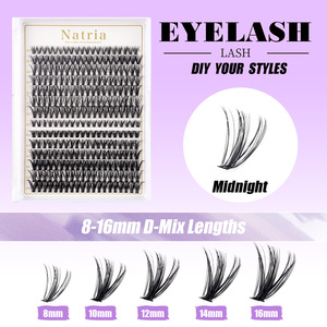 Ensemble de cils D-curl 280 bouquets 30D/40D, DIY, segmentés, naturels, bouclés, <span class=keywords><strong>volumineux</strong></span>, longue durée, sans perte de poils - Product Image 2