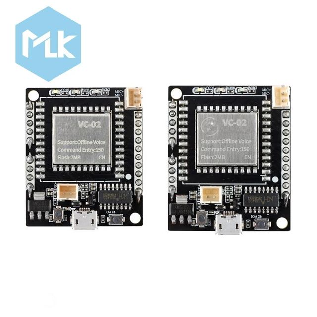 MLK New Original VC-02-Kit AI Intelligent Offline Voice Module Offline Recognition Voice Control Module Development Board 1