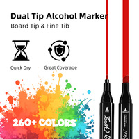 Marqueur d'art Fournitures 80 168 262 Couleurs Marqueurs à base d'alcool Ensemble de peinture artistique Marqueurs à double pointe pour stylos de coloriage d'artiste