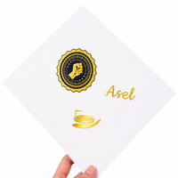 Autocollant de transfert de logo en feuille d'or PET transparente personnalisée, étiquettes de transfert thermique métalliques pour l'emballage