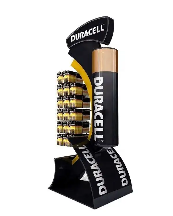 Fabbrica a basso prezzo di personalizzazione della batteria pop-up in metallo espositore da pavimento rack per il negozio al dettaglio