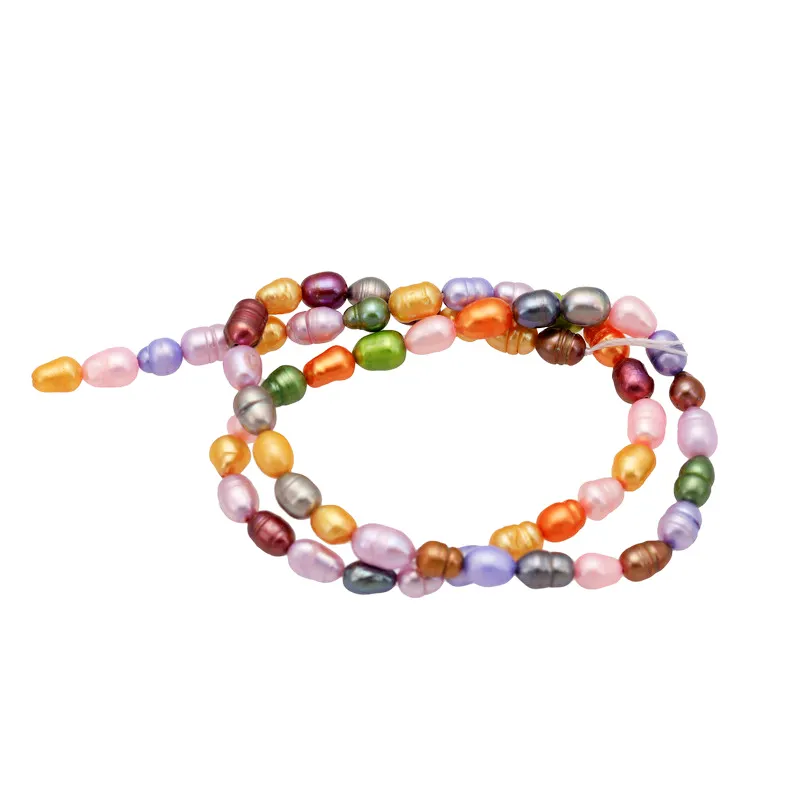 Multicolor mixed real freshwater pearl potato loose beads, used for jewelry making DIY 14.5 inches
