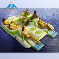 Barre flottante gonflable de 6 personnes avec l'île flottante gonflable de l'eau d'île de tente pour l'usage commercial