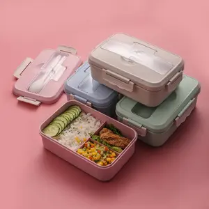 畅销小麦秸秆学生午餐盒微波炉工作便当盒