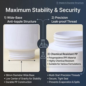 Pot vide de 15 ml pour gel cosmétique, pot de vernis gel UV avec base lestée pour emballage contemporain de maquillage et nail art en marque blanche - Product Image 3