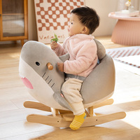 Chaise à bascule en peluche requin avec musique, cadeau de 1er anniversaire pour bébé, jouet à bascule pour tout-petits, animaux à monter, décoration de chambre d'enfant