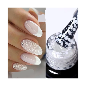 <span class=keywords><strong>Vernis</strong></span> <span class=keywords><strong>à</strong></span> ongles <span class=keywords><strong>semi</strong></span>-<span class=keywords><strong>permanent</strong></span> 7ml Snow Jelly, laiteux, pailleté, effet neige, UV, pour nail art - Product Image 1