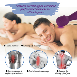 Masajeador Corporal Recargable de Mano con Múltiples Velocidades, Cabezal de Silicona, Herramienta de Masaje para Relajar los Músculos - Product Image 2