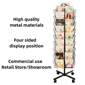 <span class=keywords><strong>Librairie</strong></span> personnalisée sur pied Carnet de notes comiques Magazine Carte cadeau de voeux Carte postale CD Fil métallique Présentoir sur pied Support - Product Image 4