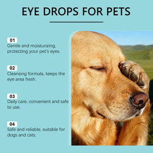 Gouttes oculaires pour animaux de compagnie pour chiens et chats - Élimination des taches de larmes avec extrait de <span class=keywords><strong>camomille</strong></span> et glycérine, formule nettoyante douce, soulage la sécheresse - Product Image 2