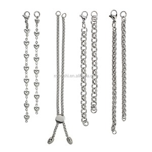 Toptan örnek 25mm paslanmaz çelik düz mıknatıs kapatma cam yüz + paslanmaz çelik geri ayarlanabilir zincir bilezik ile - Product Image 6