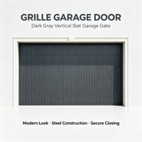 Porte de garage à lames verticales en aluminium imitation bois, porte de garage automatique à bascule pour villa de luxe