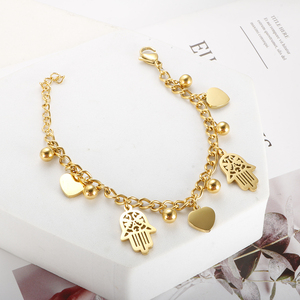 Bracelet de Noël au design nouveau, en acier inoxydable doré, avec un pendentif cœur mignon, cadeau d'anniversaire, <span class=keywords><strong>prix</strong></span> de gros - Product Image 5