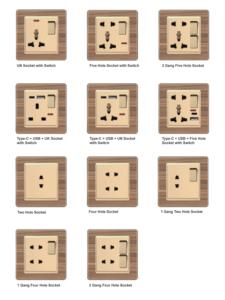 Wholesale <strong>TV</strong> 10A House Wall <strong>Socket</strong> Outlet Low Price Gold Wood Grain <strong>Electrical</strong> Switches <strong>Sockets</strong> UK Standard - Product Image 4