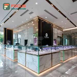 Luxury Jewelry Retail Showcase System Wood <b>Frame</b> Boutique Space Jewelry Cabinet - Product Image 3