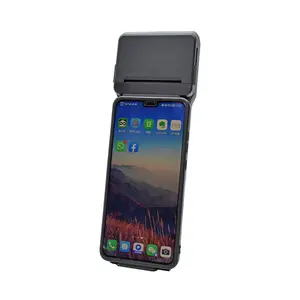 थर्मल प्रिंटर और बारकोड स्कैनर फोन बैकअप क्लिप के साथ स्मार्ट मोबाइल भुगतान मशीन एंड्रॉइड पॉज़ सिस्टम एनएफसी हैंडहेल्ड टर्मिनल