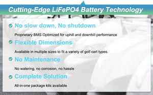 Batterie <span class=keywords><strong>de</strong></span> <span class=keywords><strong>chariot</strong></span> <span class=keywords><strong>de</strong></span> <span class=keywords><strong>golf</strong></span> au lithium LiFePO4 personnalisable, haute performance, à courant <span class=keywords><strong>de</strong></span> décharge élevé, avec charge rapide - Product Image 5