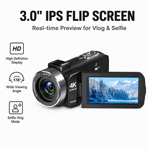 Videocámara 4K Ultra HD HDV03, Cámara de Video Digital de 80MP, <span class=keywords><strong>Zoom</strong></span> 18X, Pantalla IPS Giratoria de 3 Pulgadas, WiFi, DV Portátil para Viajes y Vlogging - Product Image 3